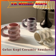 Ceramic Aesthetic Coffee Cup 420ml Bubble Mug Thick Ceramic Mug Korean Aesthetic