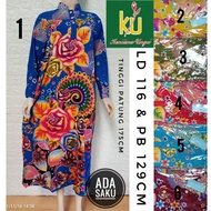Ld 21 KUB-Daster Panjang KENCANA UNGU Label Biru Longdress Tangan Lengan Panjang Kerah Shanghai