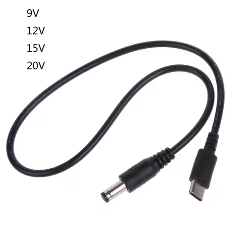 9V 12V 15V 20V USB Type-C to 5.5x2.1mm PD Power Supply Cable for Router Laptop LED Light Accessories