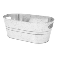 Galvanized Metal Ice Bucket Large Galvanized Beverage Tub for Beverage Party