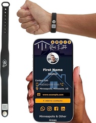 Tap Wrist Band - NFC Tags Digital Business Card - Tap NFC & Scan QR Code Bracelet - No Fee, No Subsc