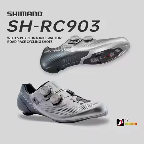 SHIMANO RC903 Road Cycling Shoes SPD-SL Carbon Sole Racing Bike Shoes for Men Lightweight Breathable