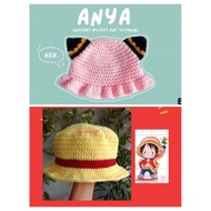 Luffy hat bucket/Anya hat bucket/hat Bucket Anya Crochet/Hat Bucket Luffy Crochet/Hat Bucket Bear Kn
