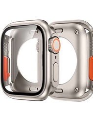 1入組屏幕保護套,與apple Watch Case 44mm 45mm 40mm 41mm 硬質前後緩衝器相容,適用於series 9 8 7 6 5 4 Apple Watch配件