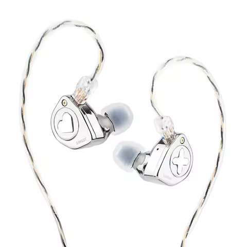 SIMGOT EW300 Hybrid Driver IEM HIFI Earphones with Detachable Nozzles Silver-Plated OFC IEM Cable fo