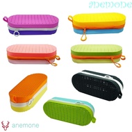ANEMONE Swim Goggle Case, Portable Silicone Zipper Eyeglasses Case, Eyewear Protector Soft with Carabiners Breathable Swimming Goggles Protection Box Swim Accessories