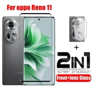 OPPO Reno 11 10 Pro Plus 5G Tempered Glass For OPPO Reno11 F Reno 11F 11 10 Pro Plus 8T 8 8Z 7 7Z 6 6Z 5 4 3 Pro 5G 4G 2 in 1 Full Coverage Screen Protector Protective Glass Film