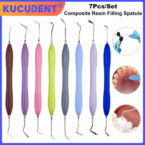 7pcs/set Dental Composite Resin Filling Set Spatula Aesthetic Restoration Set Resin Filler Kit Denti