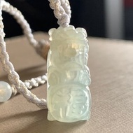 免費開光 快速出貨 天然A貨緬甸玉糯種翡翠 招財貔貅手鍊 手工雕