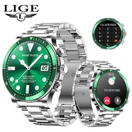 LIGE นาฬิกาข้อมือ นาฬิกาลีเกอสำหรับผู้ชายวงกลมเต็มรูปแบบดั้งเดิมสมาร์ทวอท์ชหน้าจอสัมผัสกันน้ำ นาฬิกา ผู้ชาย 2023