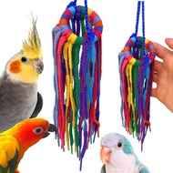 Bonka Bird Toys 51214 Small Aglet Heaven Cotton Shoelace Toy with Plastic Aglets and 2" Ring for Par