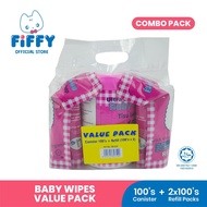 FIFFY Combo Pack 婴儿湿巾 Kain basah bayi lap tisu s/w pureens mama baby excue anakku Wet Tissue -  Refi