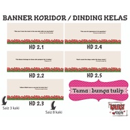 Hot Item Banner Dinding / Koridor Tema Bunga Tulip saiz 3x8kaki