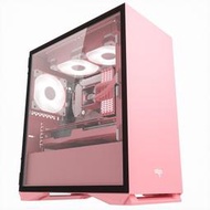 【促銷】愛國者YOGO M2粉色主機殼全側透明臺式機電腦主機MARTX/ITX小板水