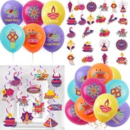 Row Lantern Festival Theme Party Balloon Diwali Party Balloon Hanging Card Tag Slaughter Festival Sp