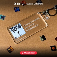 Custom - Lirik Lagu Song's Lyrics Horizontal + Tap to Song Customisable Keychain Gift by Tiefy
