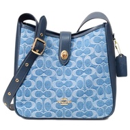 Coach Bag COACH Denim Leather Signature Hadley Convertible Turnlock 2WAY Crossbody Handbag Indigo