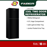 FABER Refrigerator (330L) Vege Compartment Chiller Tray Jumbo Pocket Top Mount Freezer 2-Door Fridge LUSSO 332BK