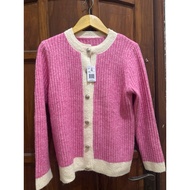 Fuchsia pink stick cardigan