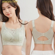 ANGELCITY 34-48C/D/E Plus Women Bra Strapless Lace Plus Bra Full Cup Large Cup Bra Breathable Bra