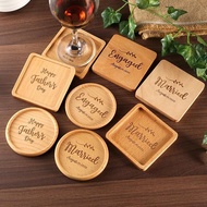 1pc Engraving Personalised Wood Coaster Customised Coaster Tray | Farewell | Christmas Xmas souve