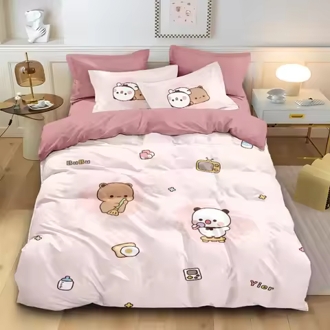 Bubu and Dudu Bedding Set for Adult Kids Adult,Cute Bubu Dudu Duvet Cover Set with Pillowcases 50x75