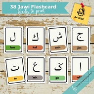 [PDF Soft Copy] Flashcards Jawi | Flashcard Hijaiyah | Arabic Alphabet | Printable DIY Flashcard | B
