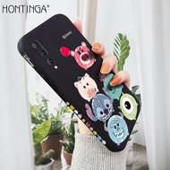 Hontinga เคสสำหรับ Huawei Nova 5T Nova 3i Nova 4 Nova3เคสดีไซน์รูปการ์ตูนมอนสเตอร์สติชสี่เหลี่ยมทำจากยางนิ่มเหลวทรงสี่เหลี่ยมเคสคลุมทั้งหมดเคสป้องกันกล้องเคสโทรศัพท์แบบนิ่มสำหรับเด็กผู้ชาย