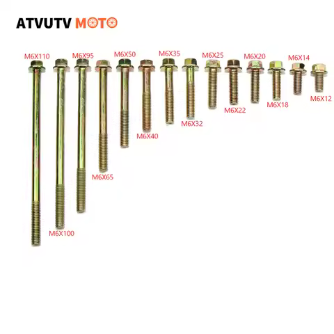 6pcs/lot M6 12mm-110mm Motorcycle Scooter Fastener Engine Cover Bolts For GY6 50-250cc Bicycle Car H