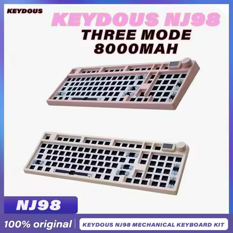 Keydous NJ98 Three mode Mechanical Keyboard Kit wireless Bluetooth wired RGB light 8000mAH Multifunc