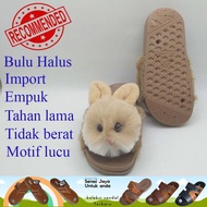 Sandal Laluna Anak Bulu Kelinci C999-1K Uk 24-29