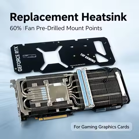 Custom Replacement Heatsink(No Fan) –For ASUS TUF RTX 30-Series Gaming Cards, Pre-Drilled to Match O