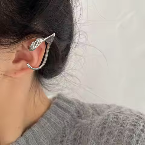 Retro Alloy Elf Ear Clip Korean Style Ear Hook Cat Ear Hollow Ear Clips Jewelry Accessories Ear Cuff