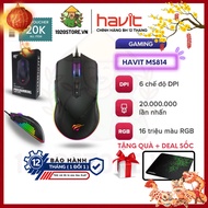 [Express Delivery] HAVIT MS814 Gaming Mouse, 16 Million RGB Colors, 6 DPI Modes, Integrated 7 Adjustment Buttons - Genuine BH 12T