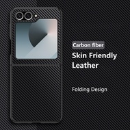 Leather Casing for Samsung Galaxy Z Flip6 Flip5 Flip4 Flip3 Flip2 SM-F741B SM-F741B/DS SM-F741U SM-F