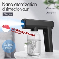 [SG SELLER 🇸🇬] Handheld Wireless Disinfectant Spray Gun with Blue Light Sterilization and Nano Atomizer USB