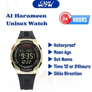 MY Stock AL-Harameen Jam Tangan Azan Kiblat & Kiblat Unisex Islamic Automatic Qibla Azan Sport Watch