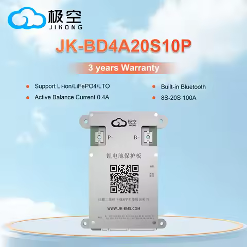 JIKONG JK BMS BD4A24S10P 100AH 8S 10S 12S 14S 15S 16S 20S 21S 24S 0.4A Active Balance Board Li-Ion L