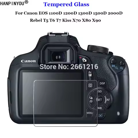 For Canon EOS 1200D 1300D 1500D 2000D Rebel T5 T6 T7 Kiss X70 X80 X90 Tempered Glass 9H Camera LCD S