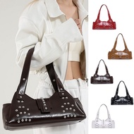 CH Contemporary Rivet Designed ArmBag Trendy Motorcycle Shoulder Handbag For Event