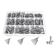 510PCS Wood Screws Assortment Kit Stainless Steel Self Tapping Screw Set Crosshairs Flat Head Sheet