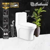 CABANA CWC8315 One Piece Wash Down Water Closet S Trap 10 Inch 250mm White Ceramic Soft Close Dual F