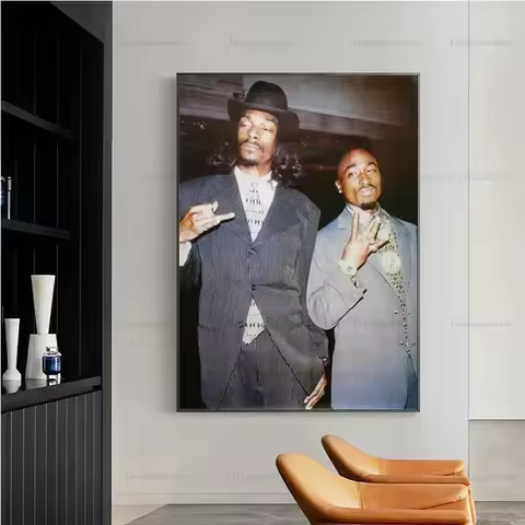 Rapper Music Star Singer Album New Snoop Dogg 2pac Poster Prints Wall Art for Living Room Bedroom Ba