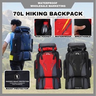 70L Hiking Camping Backpack Travel Bag Large Capacity Backpack Waterproof Beg Hiking Bag