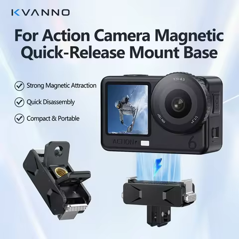 KVANNO For DJI Osmo Action 3/4/5 Pro/6/OSMO 360 Foldable Quick-release Two Claw Mount Adapter Magnet
