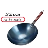 No rust for Hand forged high quality Iron Wok NoChemical NoCoating wok non stick Carbon Steel Wok Pr