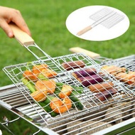 Stainless Steel BBQ Fish Meat Net Barbecue Grill Mesh Wire Clamp Outdoor Picnic