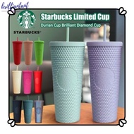 2021 【In stock🔥 】ins style Limited Starbucks Tumbler water bottle Reusable Straw Cup Frosted Durian Series Diamond Studded Cup Starbucks cup Cold Cups Plastic Durian Tumbler 710ml water cup brilliantant