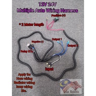 12v 24v Multiple Wiring Harness kit with Relay Horn Foglamp Radiator H11 881 H8 9006 9005 Car Motorc