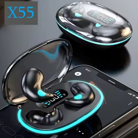 X55 Mini Earphone Wireless Earphone Headphones Noise Reduction Sport Game Sleep Bluetooth 5.3 Earbud